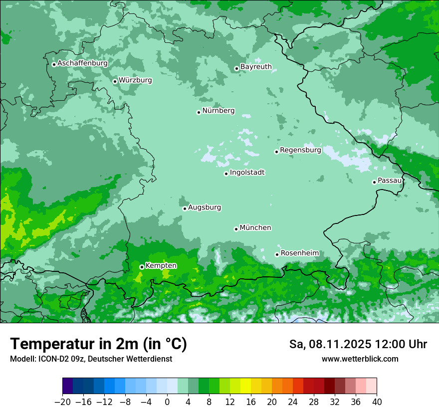 Modellkarten Temperatur
