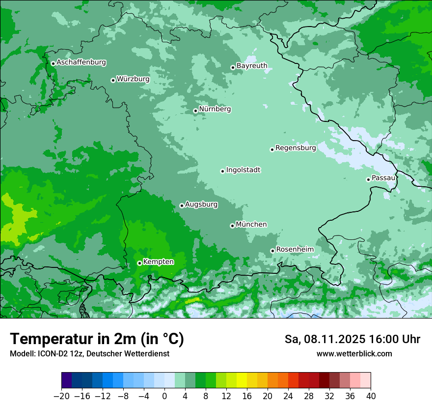 Modellkarten Temperatur