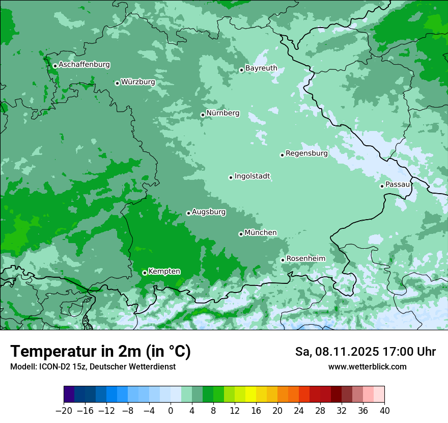 Modellkarten Temperatur