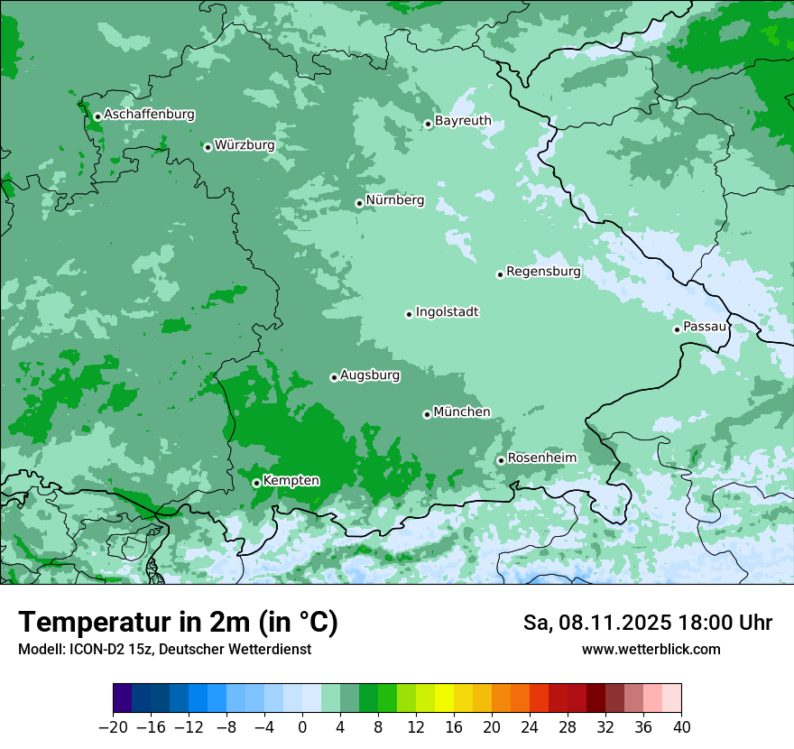 Modellkarten Temperatur