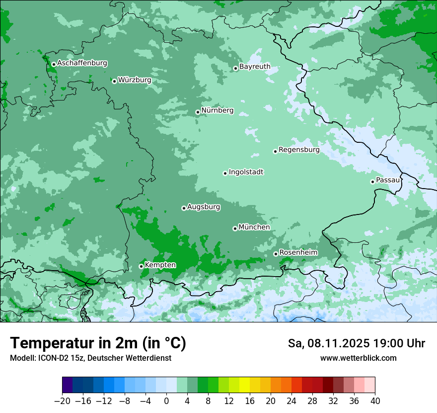 Modellkarten Temperatur