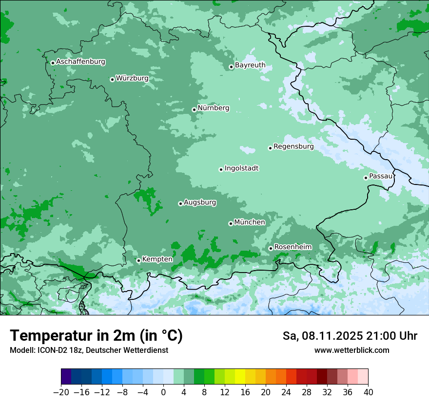 Modellkarten Temperatur