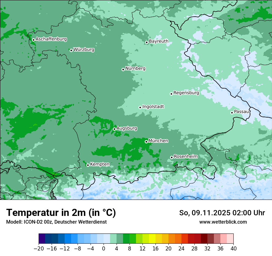 Modellkarten Temperatur