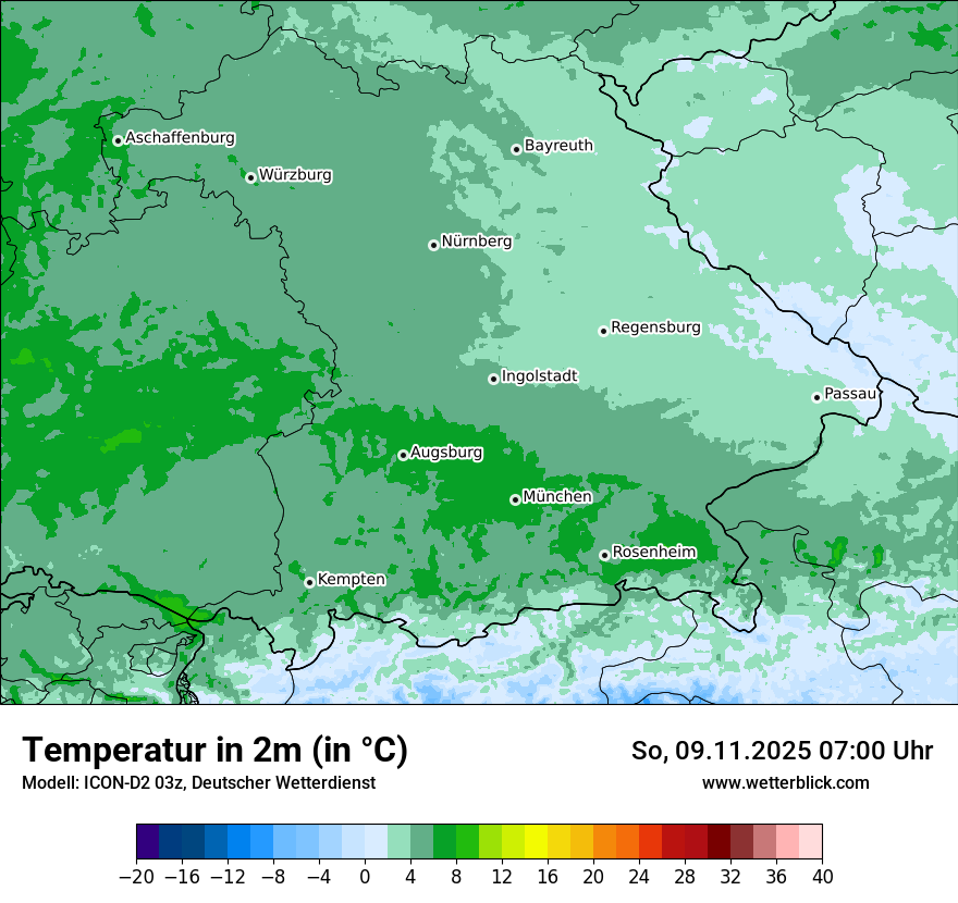 Modellkarten Temperatur