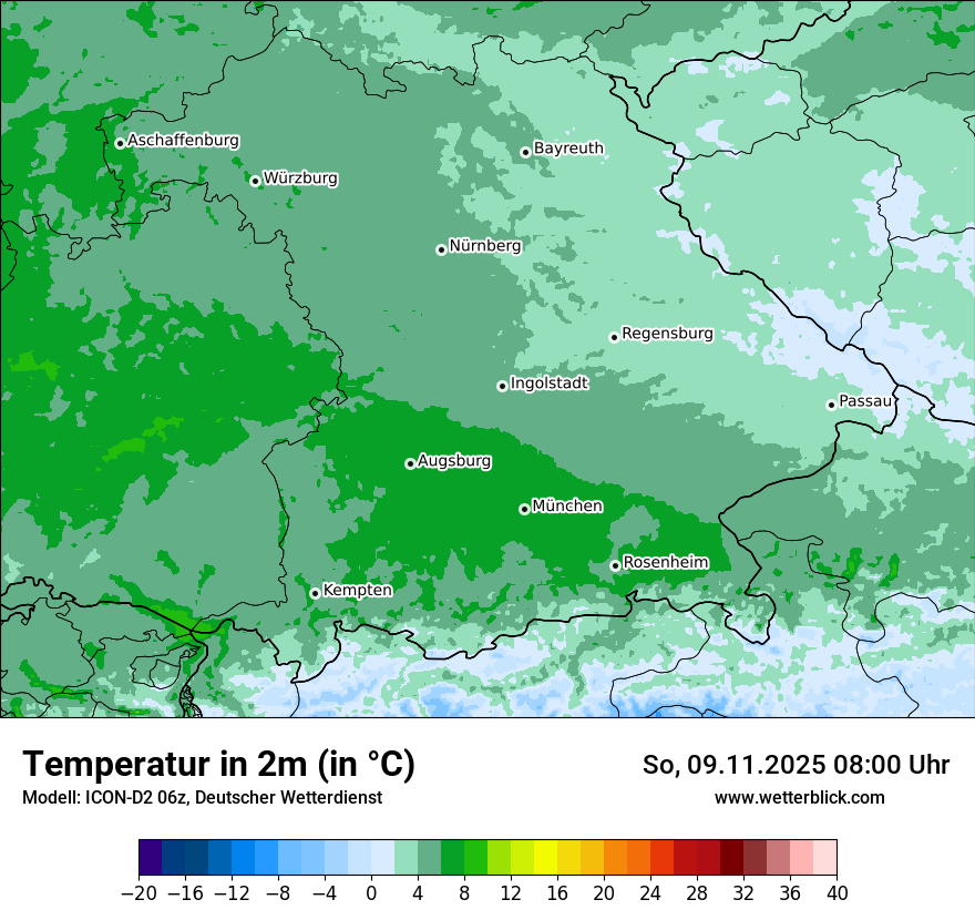 Modellkarten Temperatur