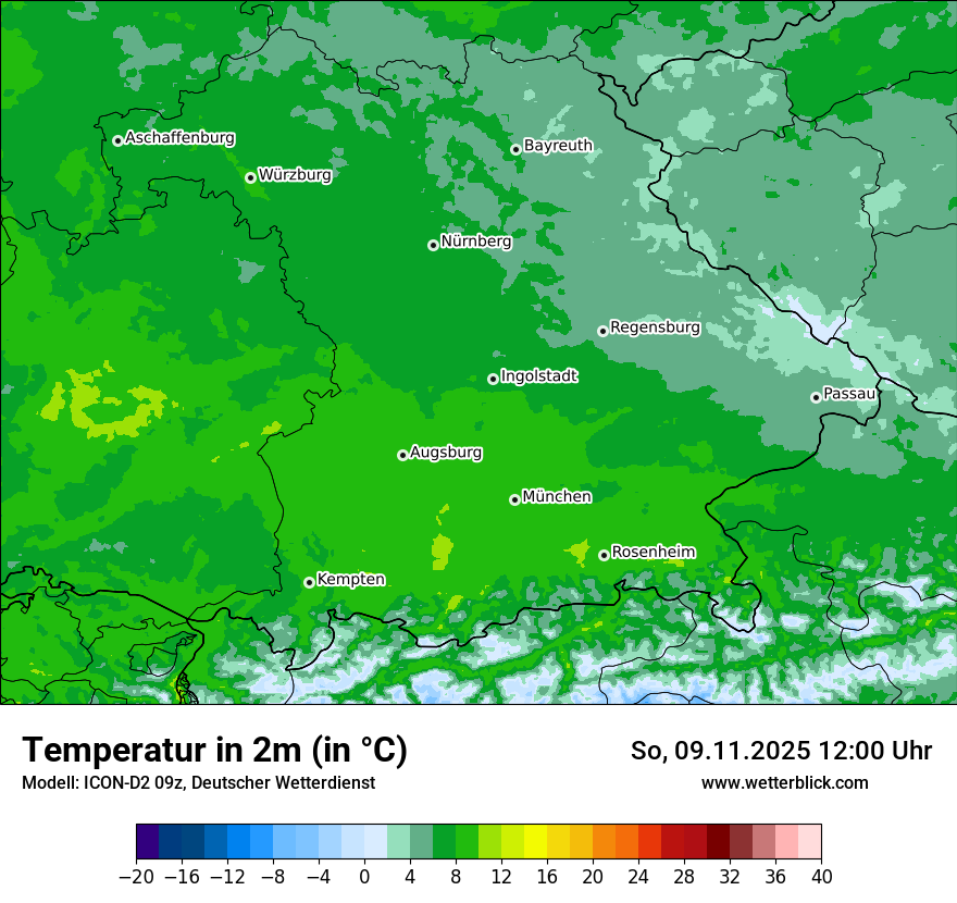 Modellkarten Temperatur