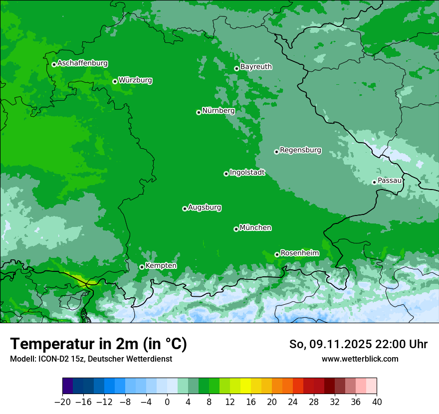 Modellkarten Temperatur