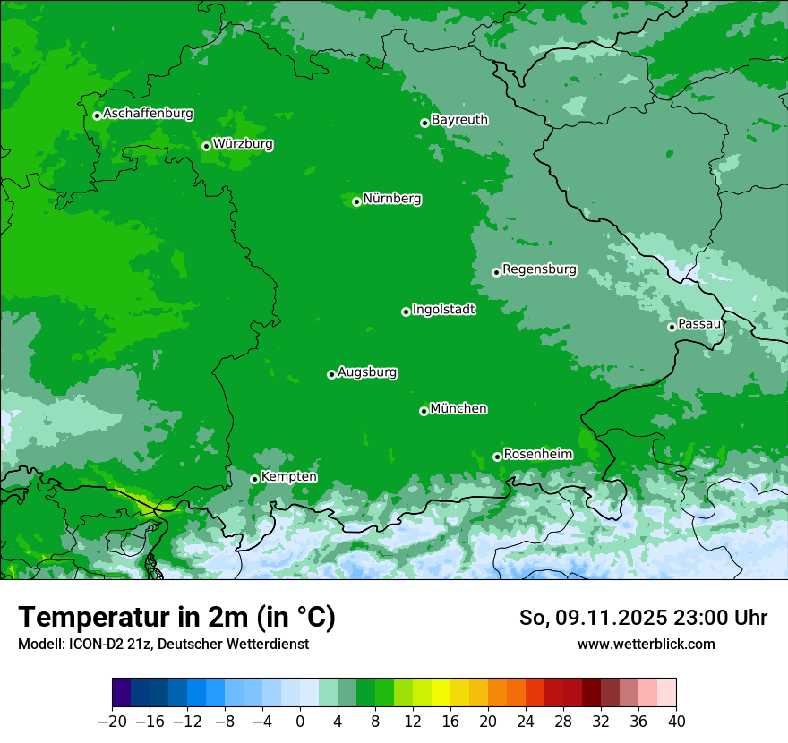 Modellkarten Temperatur