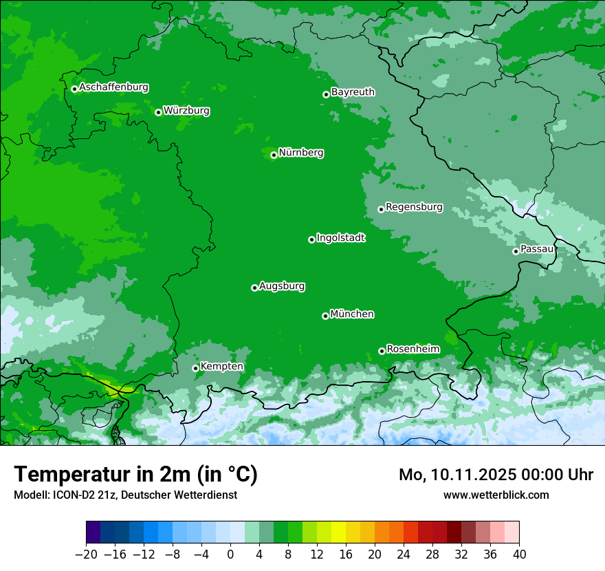 Modellkarten Temperatur