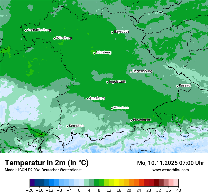 Modellkarten Temperatur