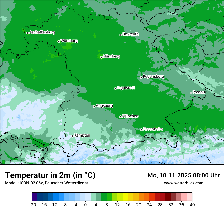 Modellkarten Temperatur