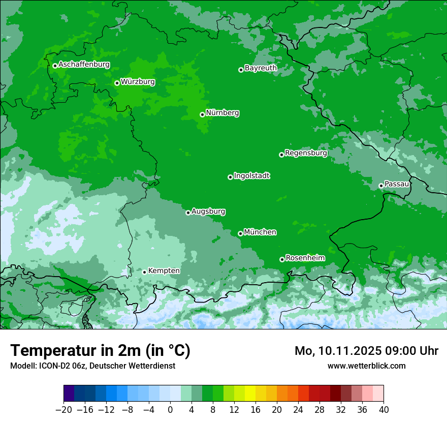 Modellkarten Temperatur