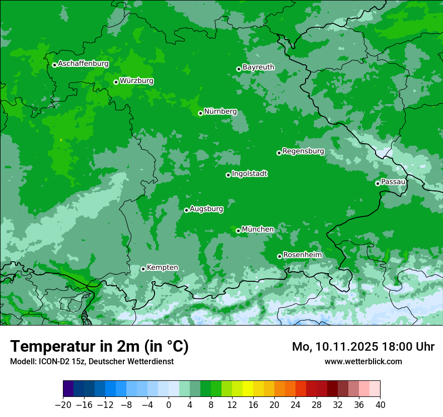 Modellkarten Temperatur