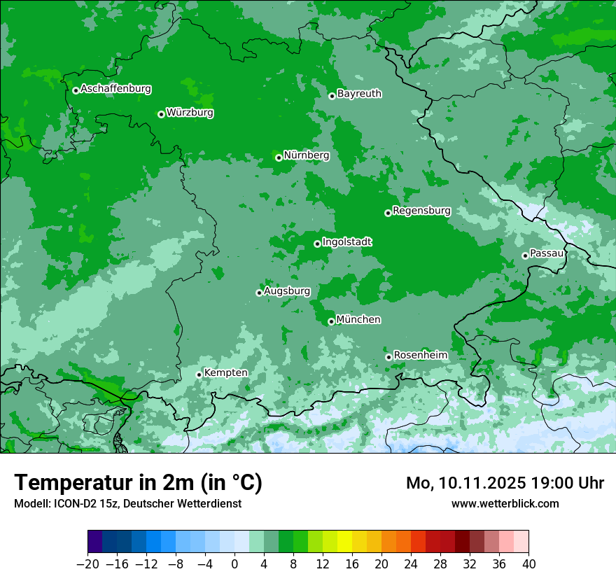 Modellkarten Temperatur