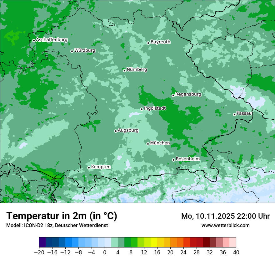 Modellkarten Temperatur