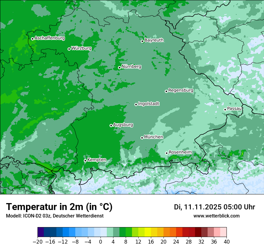 Modellkarten Temperatur