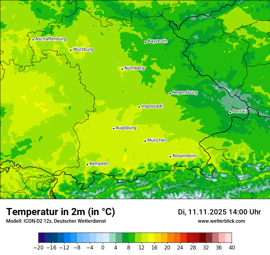 Modellkarten Temperatur