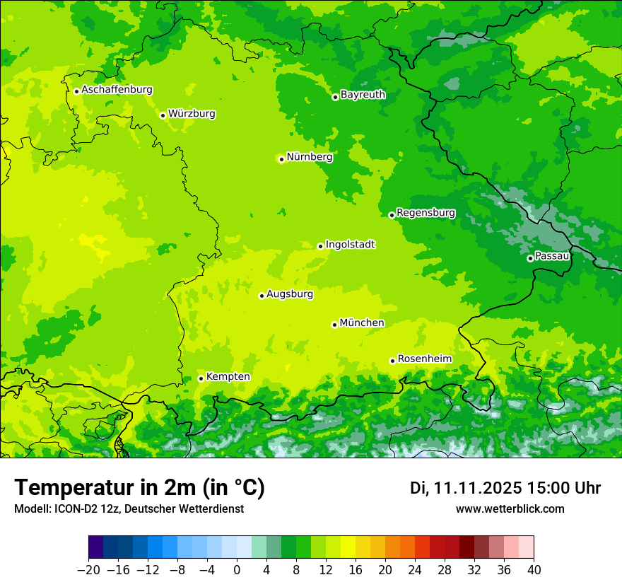 Modellkarten Temperatur