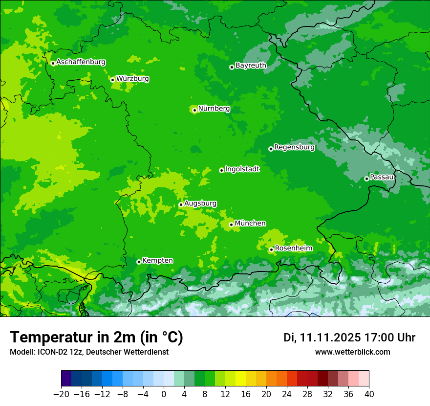 Modellkarten Temperatur
