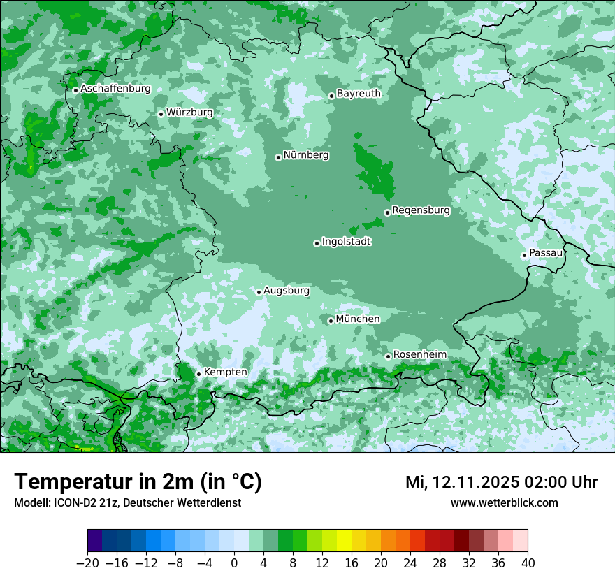 Modellkarten Temperatur