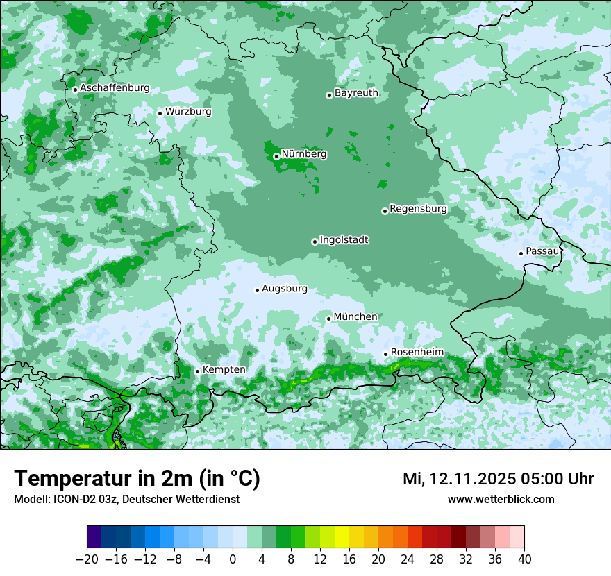Modellkarten Temperatur