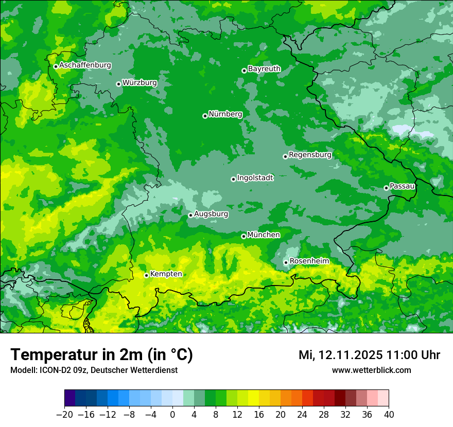 Modellkarten Temperatur