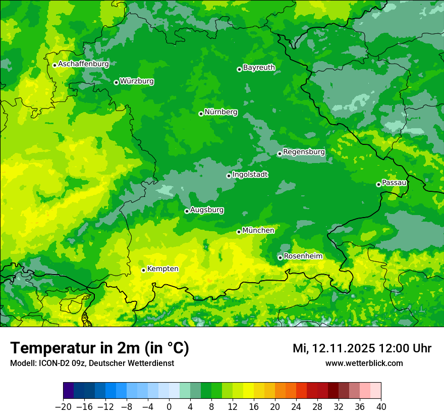 Modellkarten Temperatur