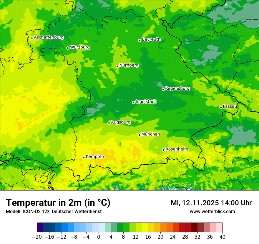 Modellkarten Temperatur