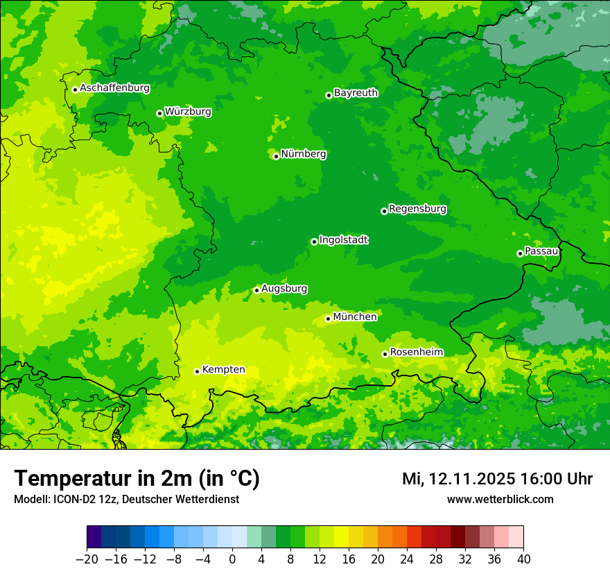 Modellkarten Temperatur