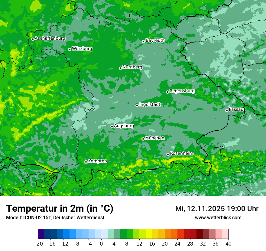 Modellkarten Temperatur