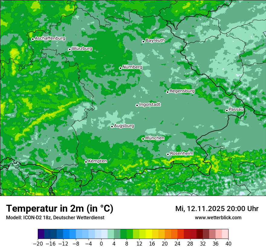 Modellkarten Temperatur