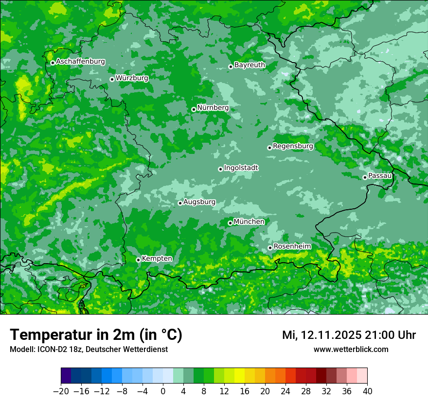 Modellkarten Temperatur