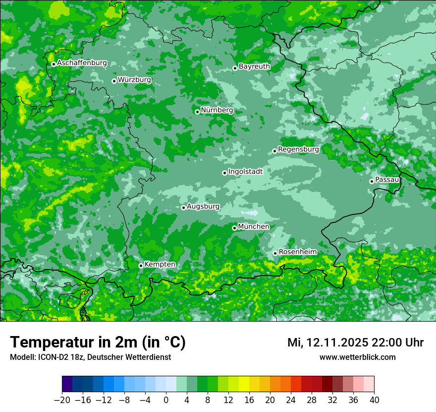 Modellkarten Temperatur