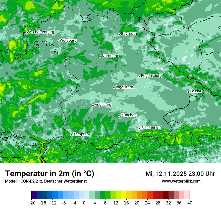 Modellkarten Temperatur