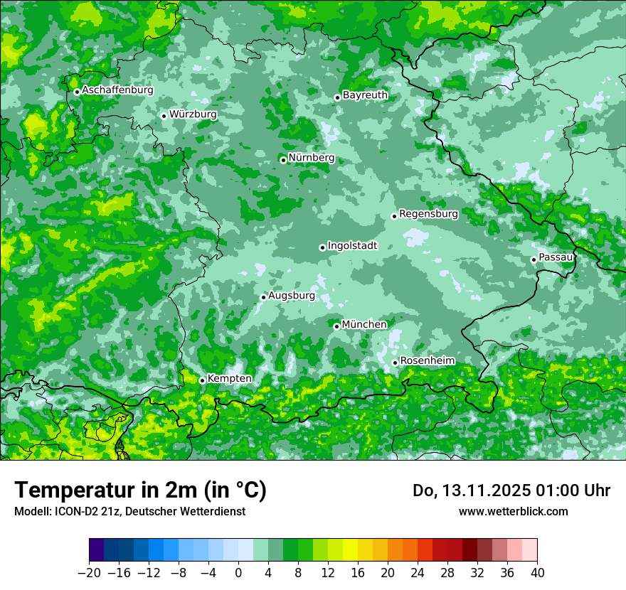 Modellkarten Temperatur