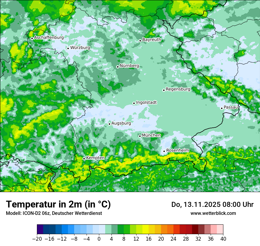 Modellkarten Temperatur