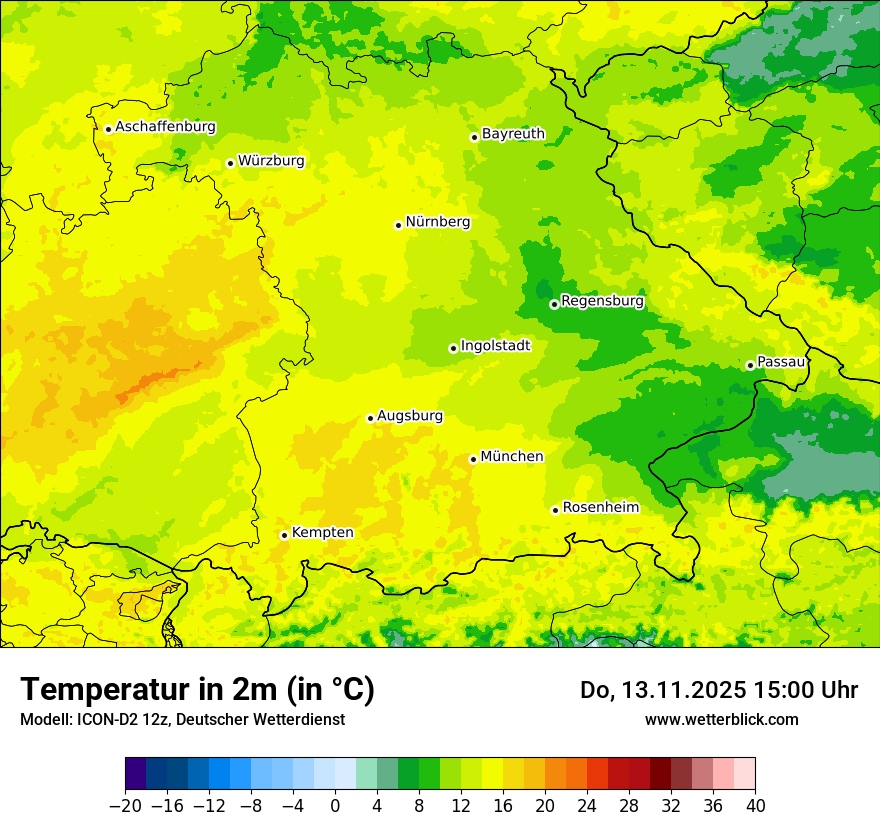Modellkarten Temperatur