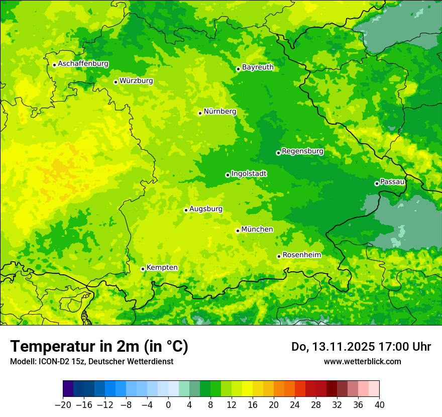 Modellkarten Temperatur