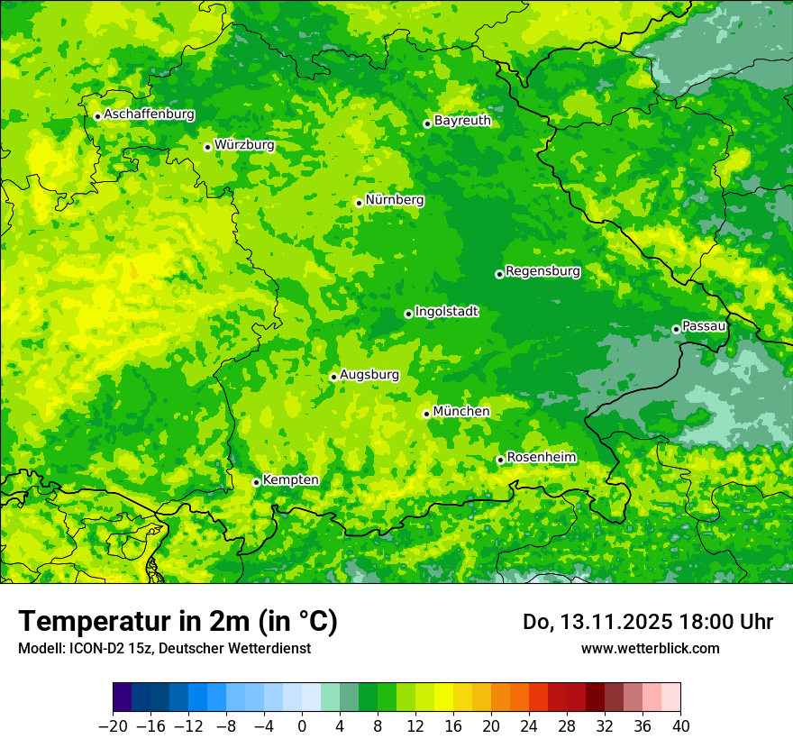 Modellkarten Temperatur