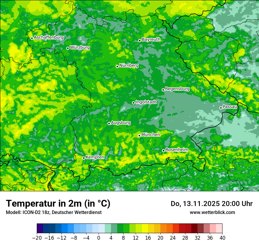 Modellkarten Temperatur