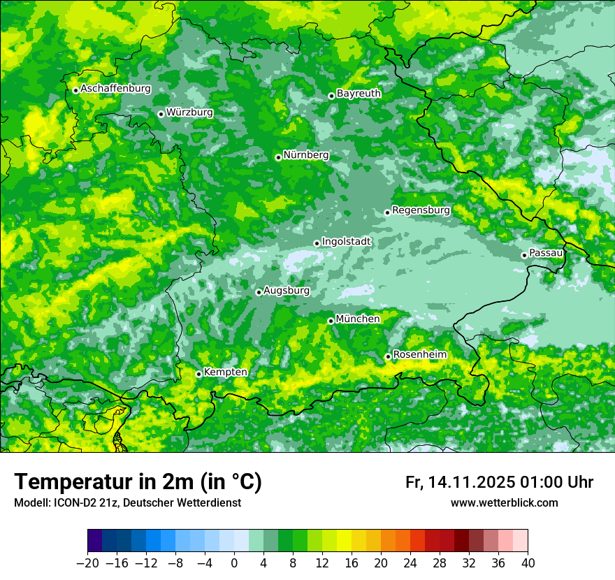 Modellkarten Temperatur