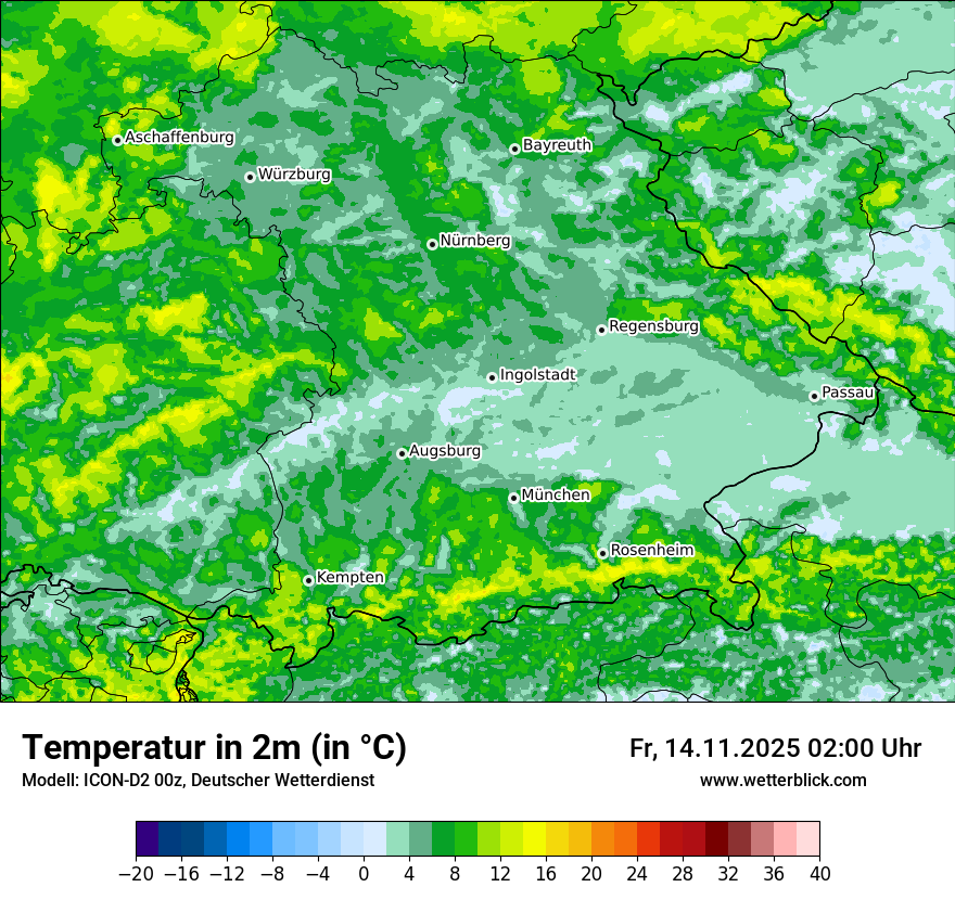 Modellkarten Temperatur