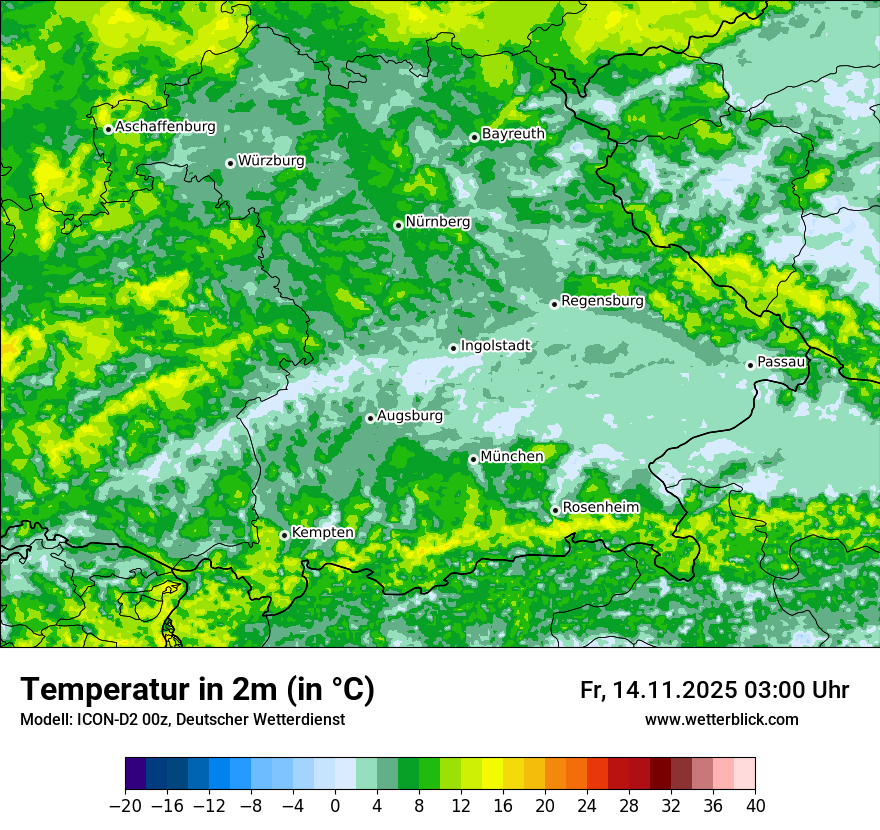 Modellkarten Temperatur