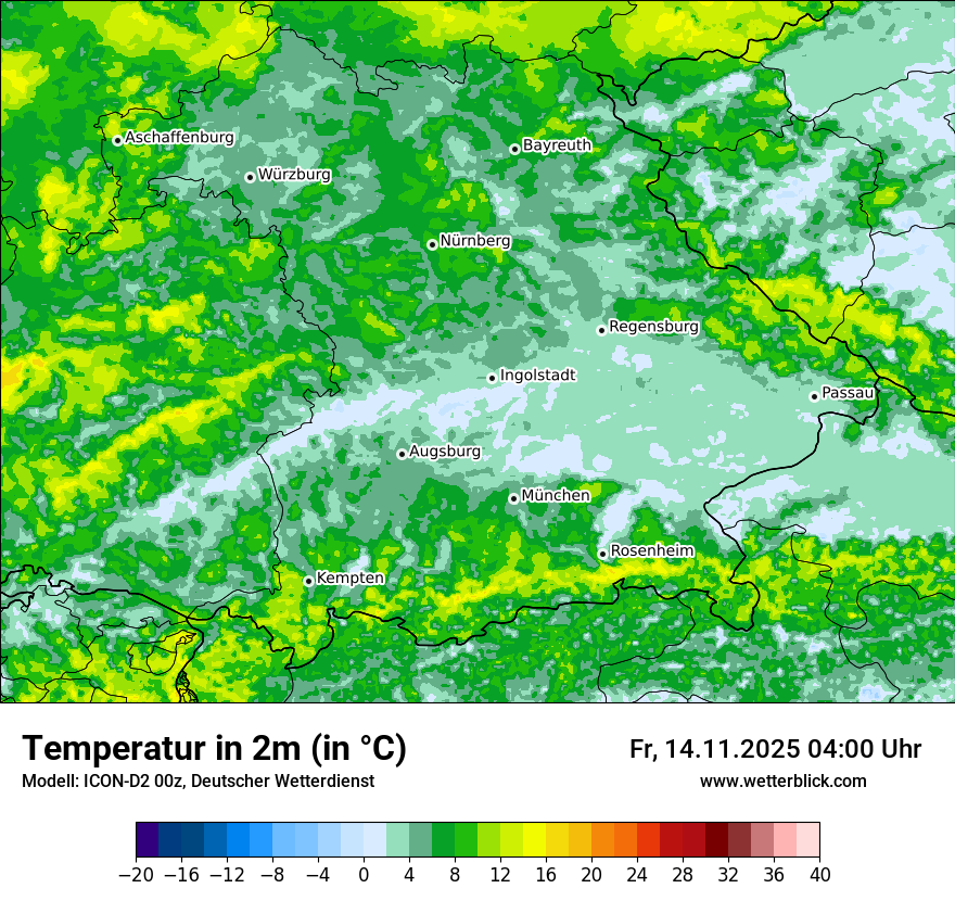 Modellkarten Temperatur