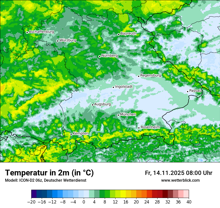 Modellkarten Temperatur