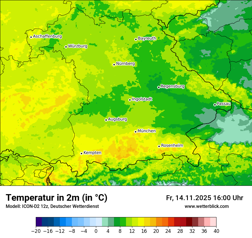 Modellkarten Temperatur