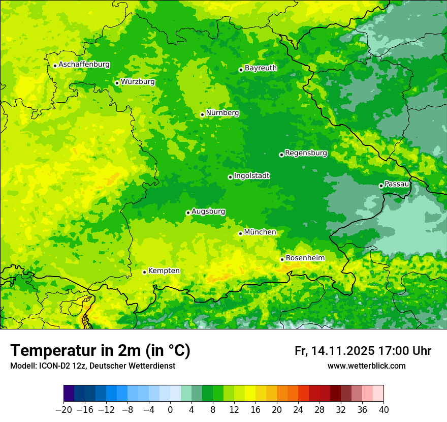 Modellkarten Temperatur