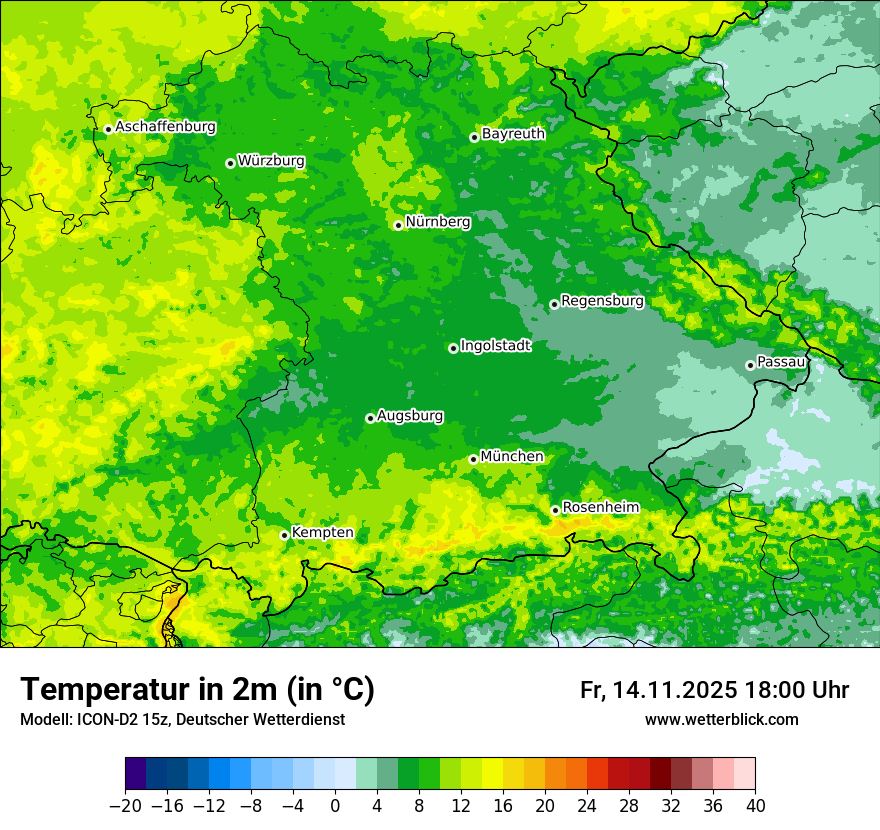 Modellkarten Temperatur