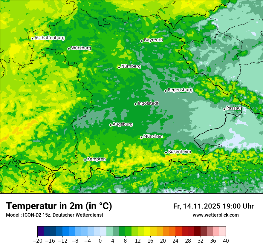 Modellkarten Temperatur