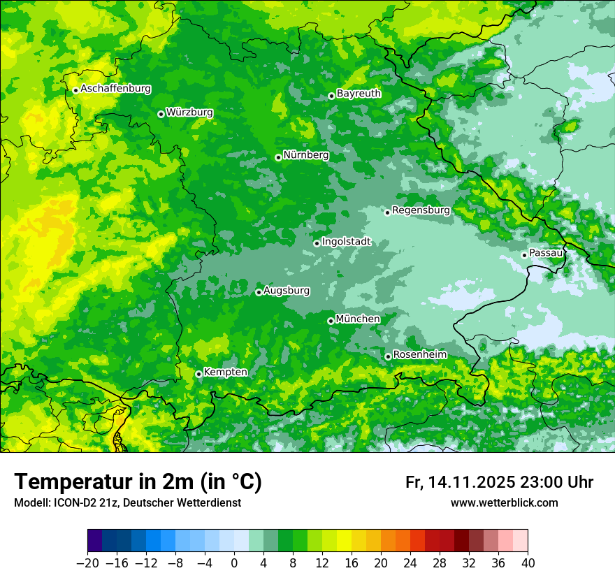 Modellkarten Temperatur